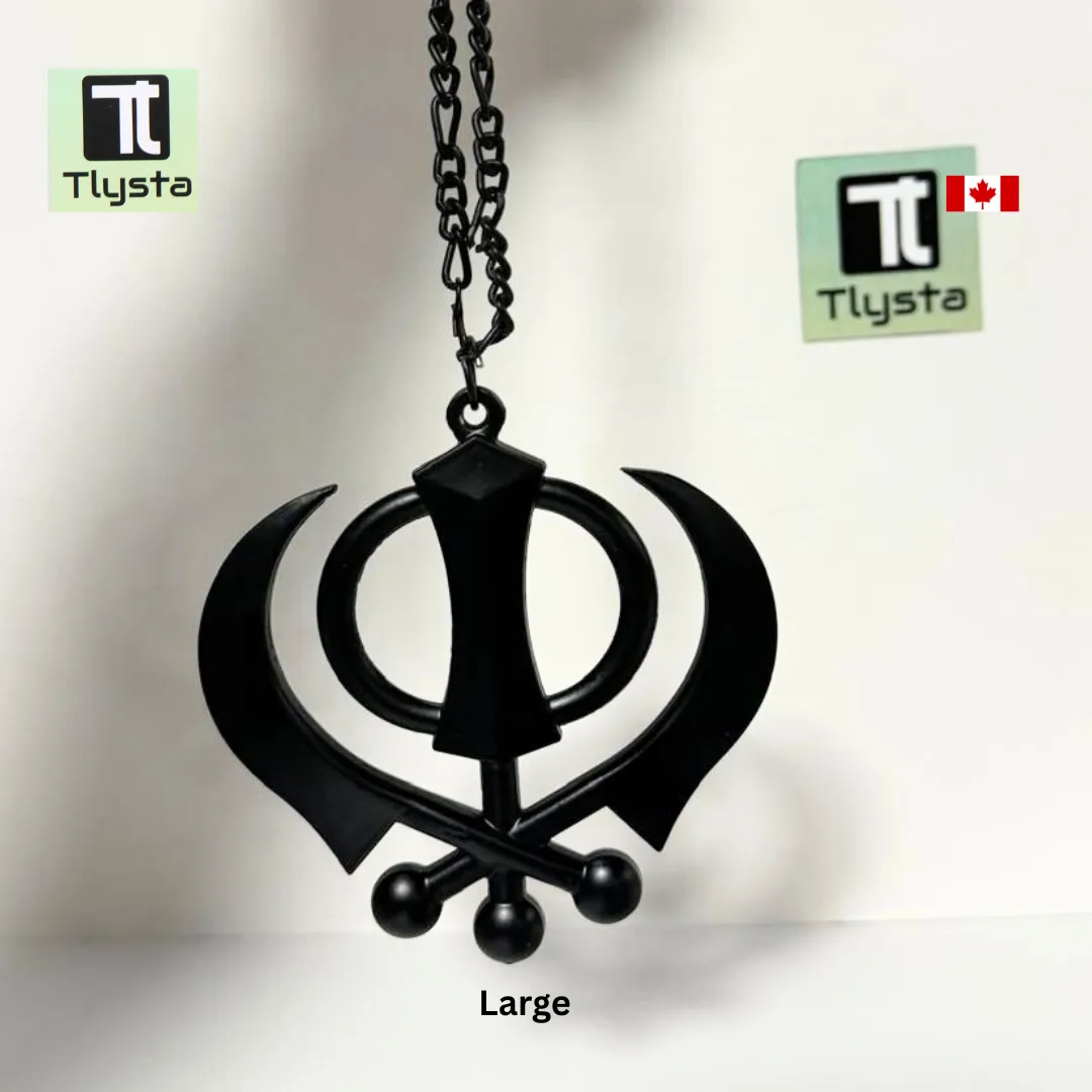 Black Khanda Car Hanging Large Size