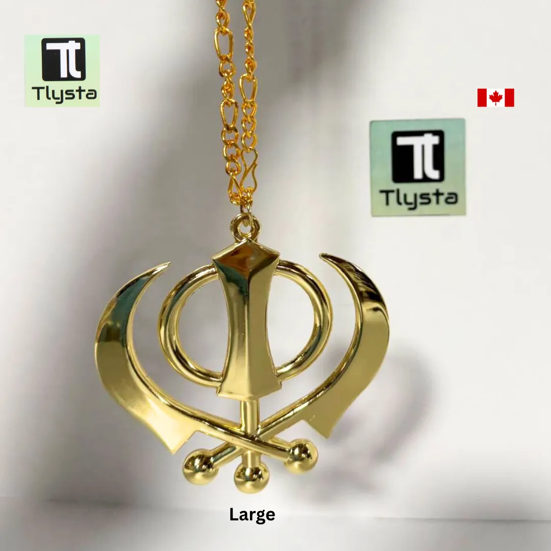 Golden Khanda Car Hanging Large Size