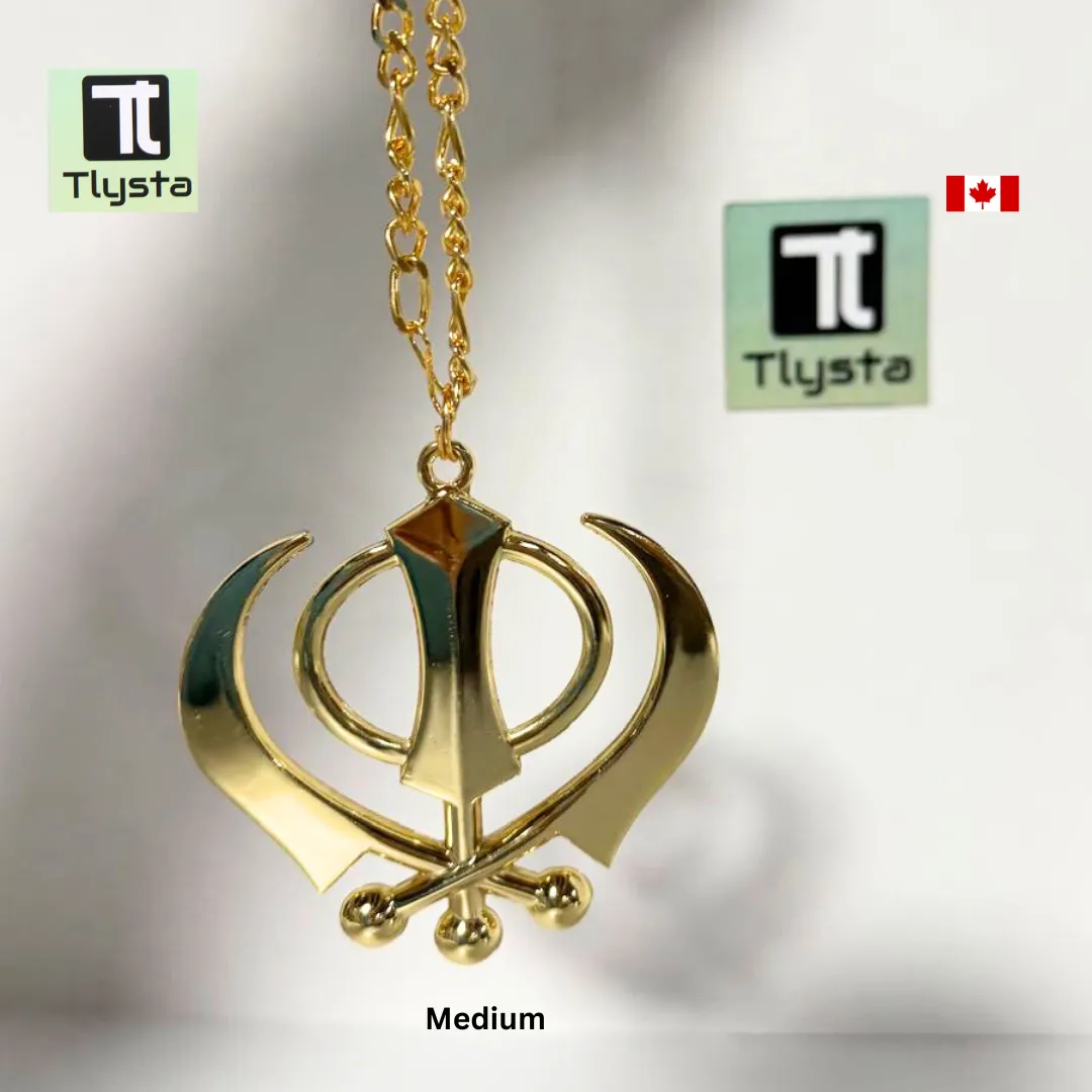 Golden Khanda Car Hanging Medium Size