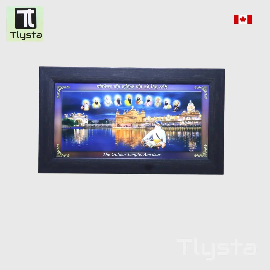 Golden Temple Photo Frame Blue Size 20×10 inch