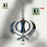 Silver Khanda Car Hanging Large Size