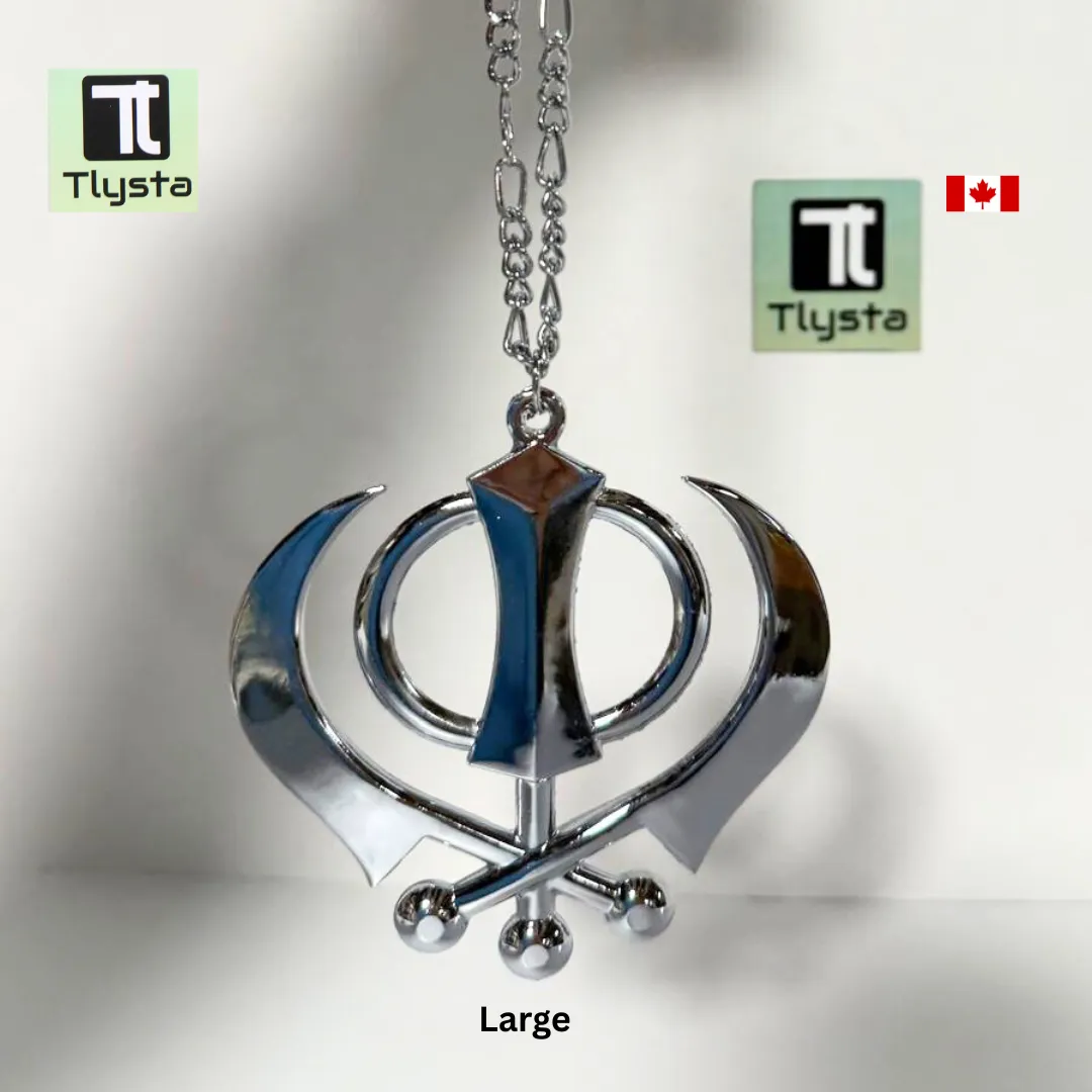 Silver Khanda Car Hanging Large Size
