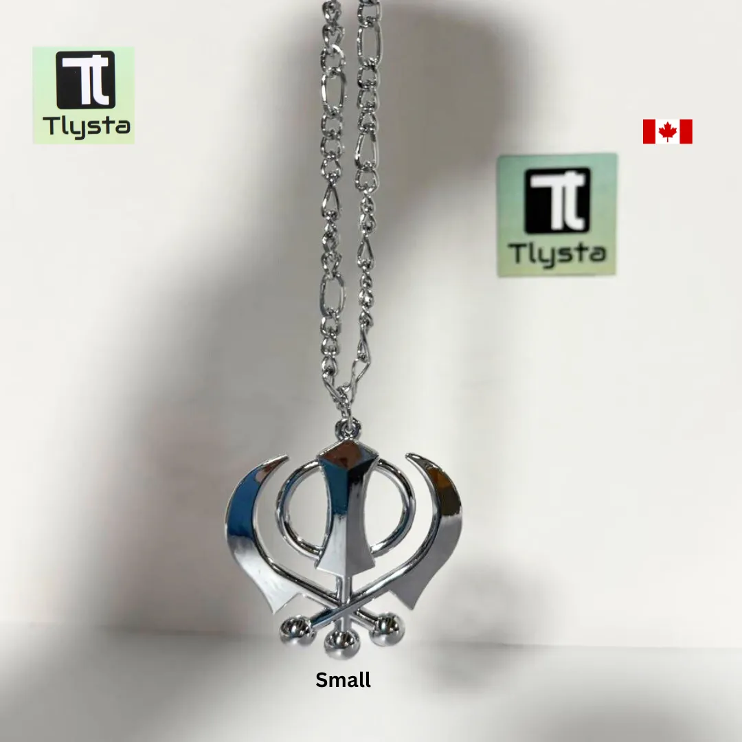 Silver Khanda Car Hanging Small Size