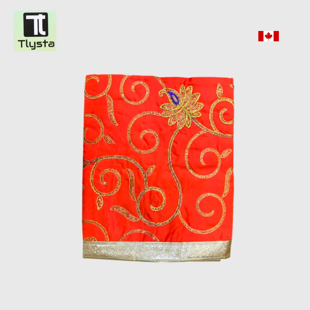 Rumala Sahib, Sri Guru Granth Sahib, Embroidered Dark Organge Color