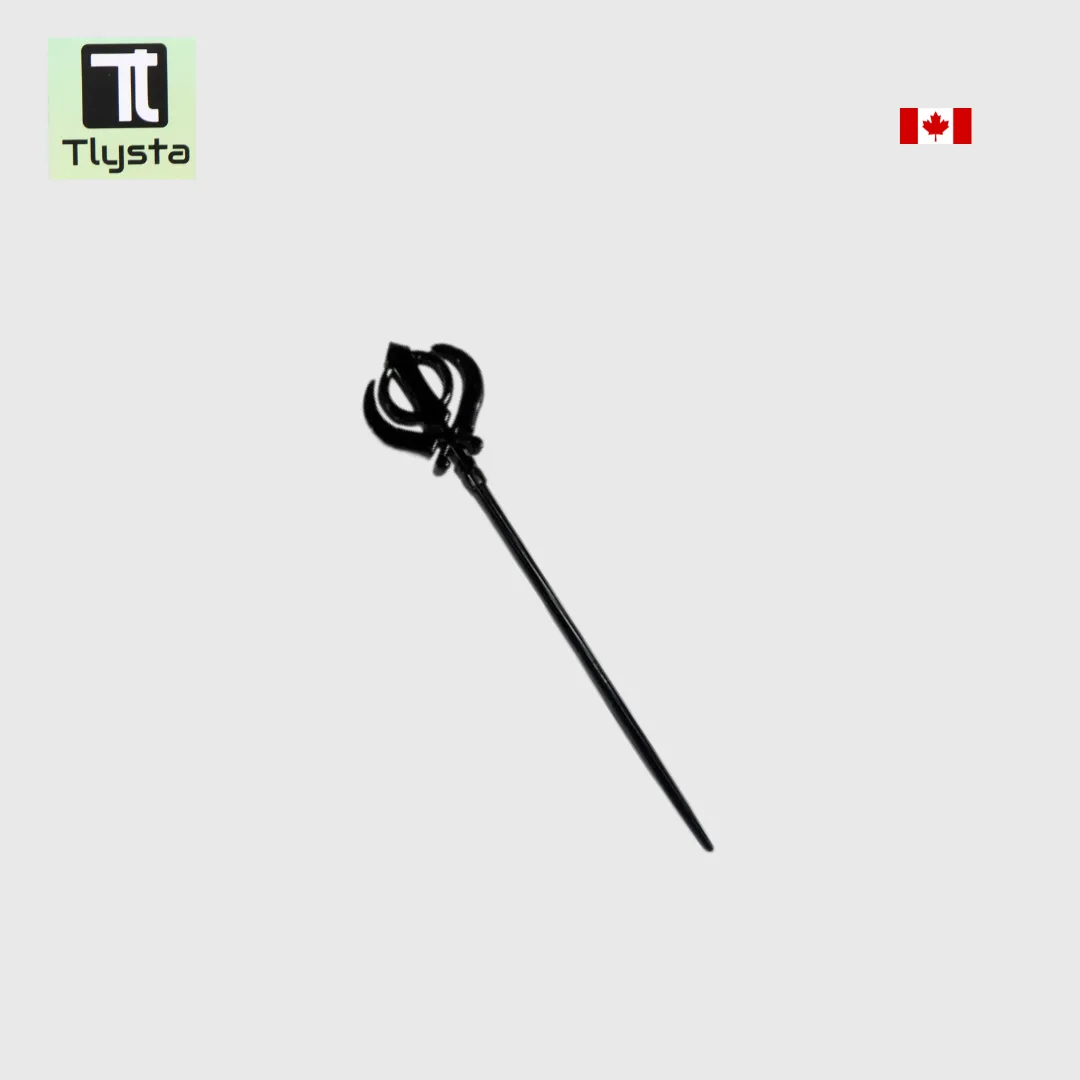Plain Black Khanda Baaj for Turban