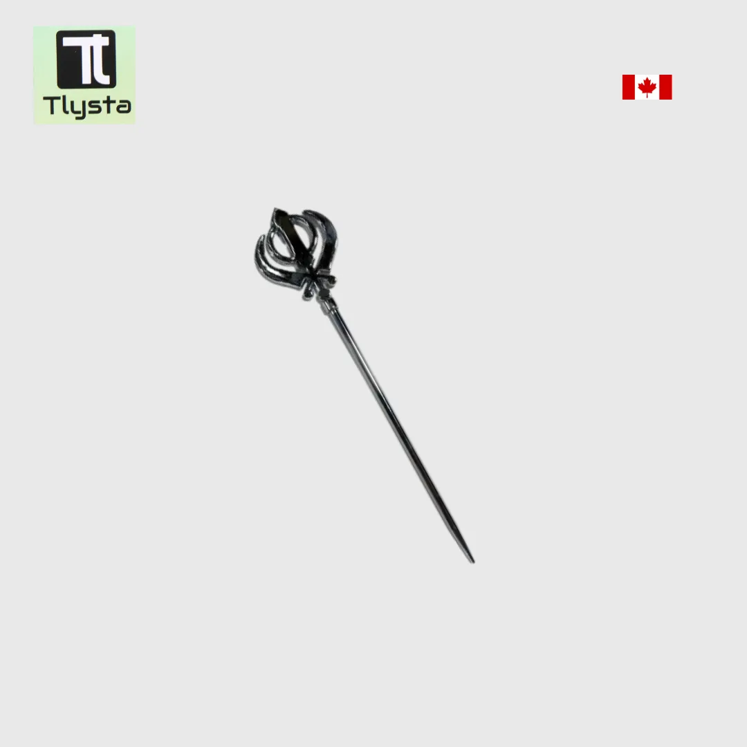 Plain Silver Khanda Baaj for Turban