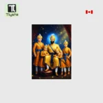 Sri Guru Gobind Singh Ji wirh Chaar Sahibzade Poster Size 8x11 inch