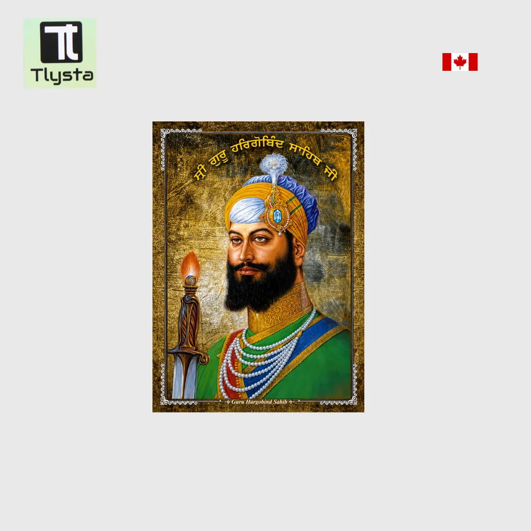 Sri Guru Hargobind Sahib Ji Poster Style 2 Size 8x11 inch