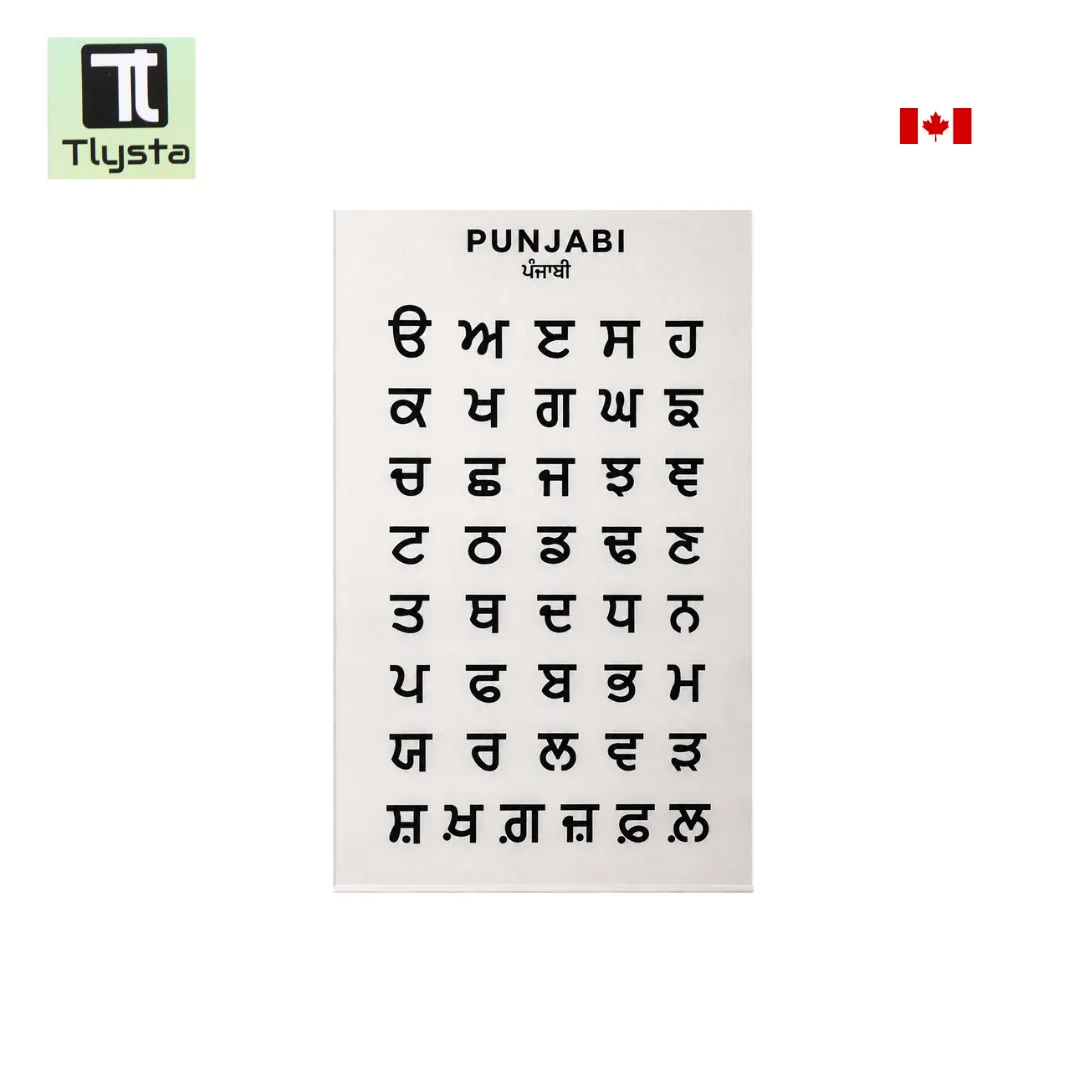 Punjabi Gurmukhi Alphabet Color White Sticky Board Size 8×11 inch Punjabi Gurmukhi Alphabet Color White Sticky Board Size 8×11 inch