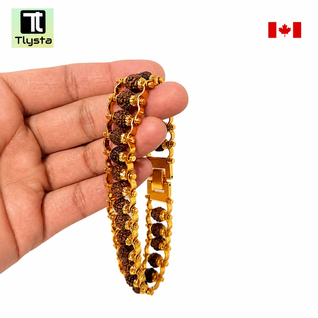 Rudraksha Bead Bracelet Color Gold