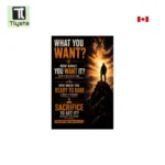 WHAT YOU WANT Motivational Quote Sticky Board Size 8×11 inch