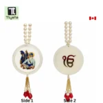 Baba Deep Singh Ji Ik Onkar Car Hanging Color White