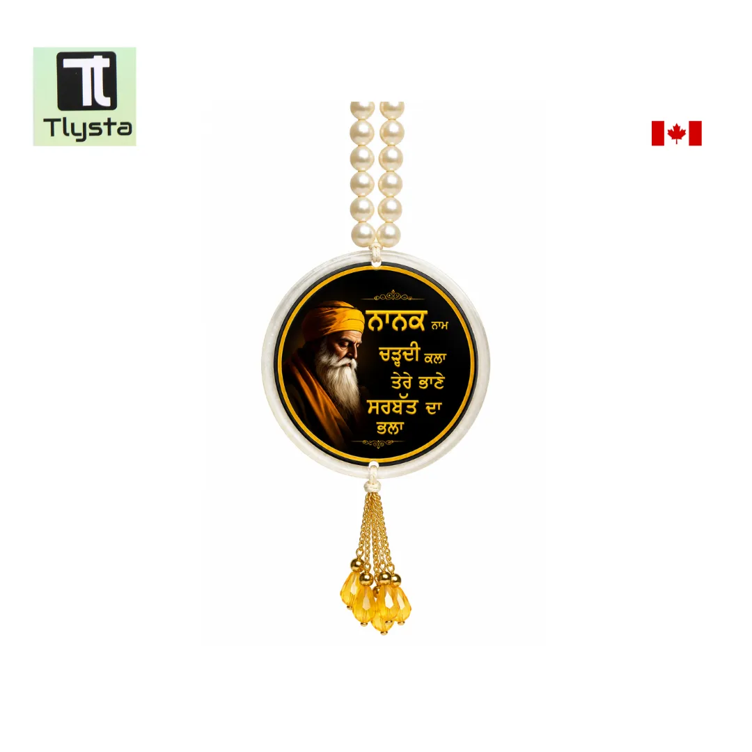 Guru Nanak Dev Ji Ik Onkar Car Hanging Color Black Guru Nanak Dev Ji Ik Onkar Car Hanging Color Black