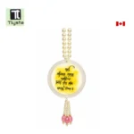 Mool Mantar Ik Onkar Car Hanging Color Yellow White