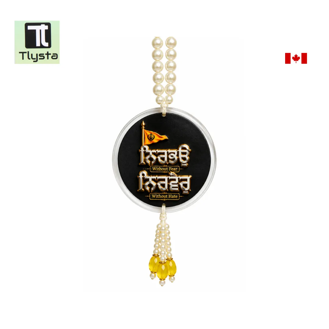 Nirbhau Nirvair Ik Onkar Car Hanging Color Black Nirbhau Nirvair Ik Onkar Car Hanging Color Black
