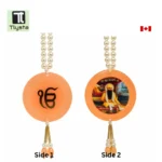 Sri Guru Ram Das Ji Ik Onkar Car Hanging Color Peach