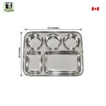 Steel Plate or Langar Thali Partition Plate Size Large