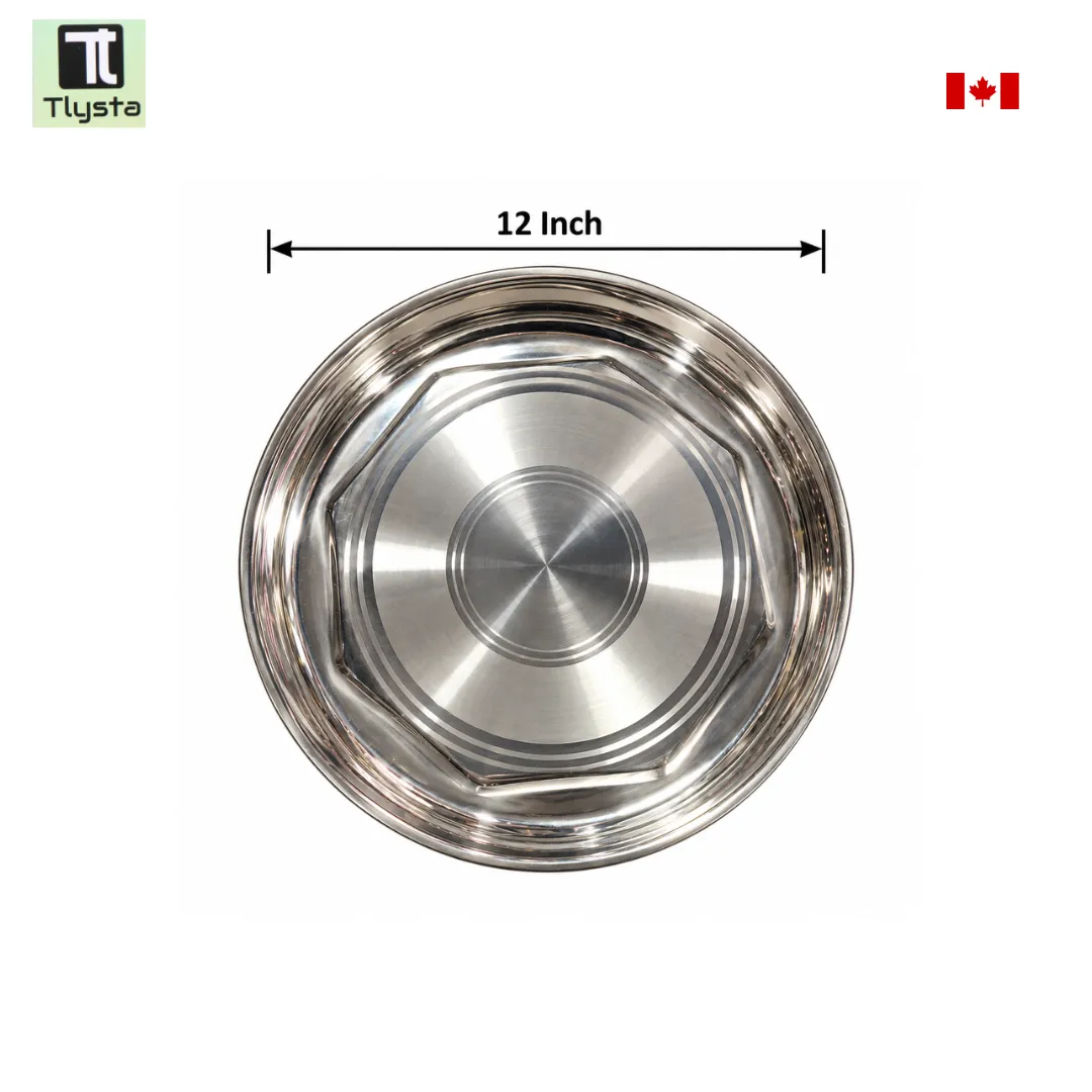 Steel Thaal Thaali or Plate Size Large 12 Inch